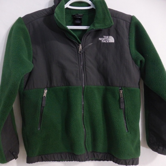 NORTH FACE green and charcoal grey denali fleece